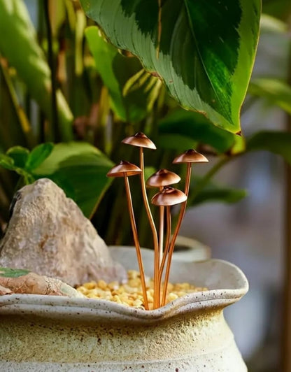 Metal Mushroom Plant Stake 5 Decorative Garden Mushrooms Indoor Outdoor