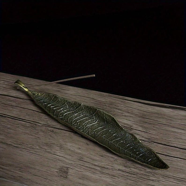 Leaf Incense Holder Decorative Metal Tray Gold Bronze Copper Zen Decor
