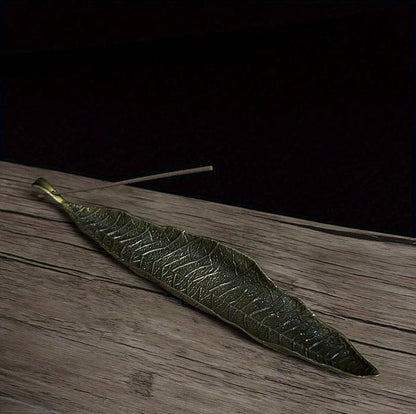 Leaf Incense Holder Decorative Metal Tray Gold Bronze Copper Zen Decor