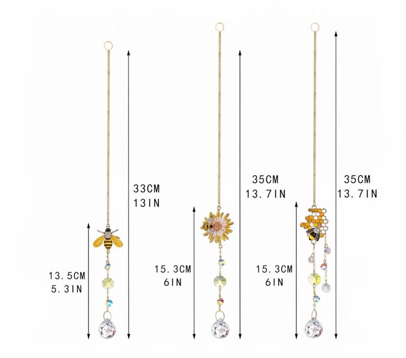 Bee Suncatcher Crystal Prism Honey Bee Window Hanging