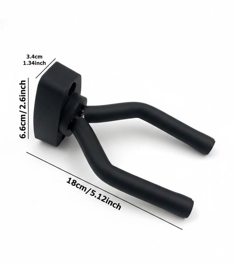 Set of 2 Guitar Wall Hangers Black Padded Guitar Hooks
