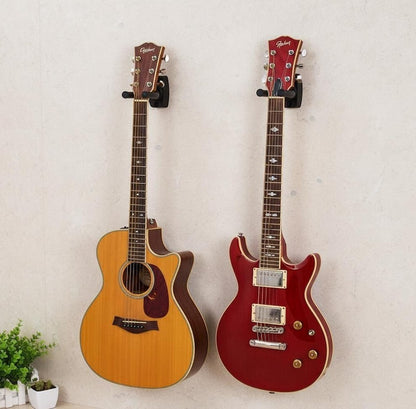 Set of 2 Guitar Wall Hangers Black Padded Guitar Hooks