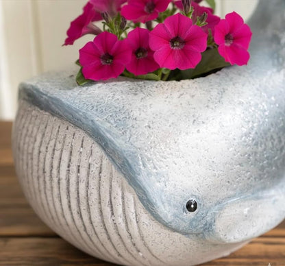 Ceramic Whale Planter Pot Cute Ocean Succulent Plant Holder