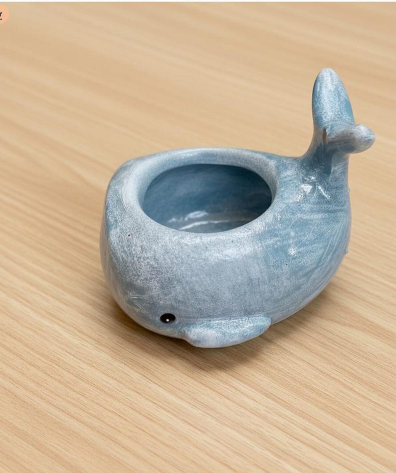 Ceramic Whale Tea Light Holder Coastal Nautical Candle Holder Beach Decor