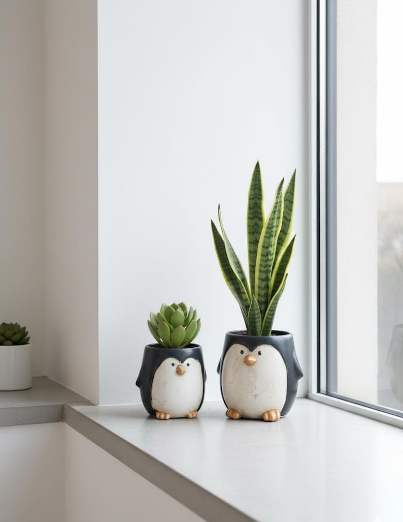 Penguin Plant Pot Cute Ceramic Animal Succulent Planter