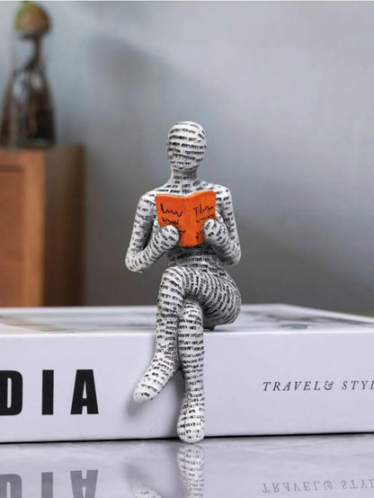 Reading Figurine Ornament Book Lover Shelf Decor Reader Gift