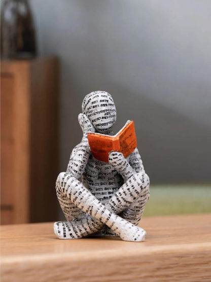 Reading Figurine Ornament Book Lover Shelf Decor Reader Gift