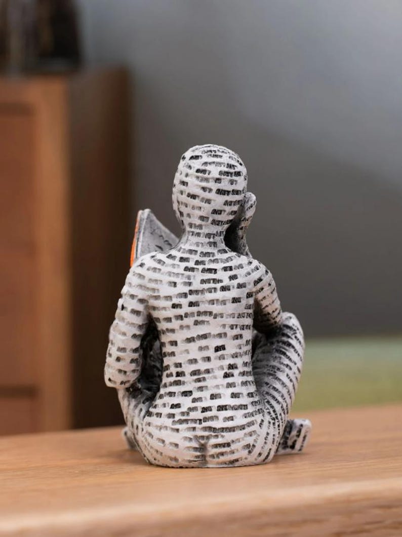 Reading Figurine Ornament Book Lover Shelf Decor Reader Gift