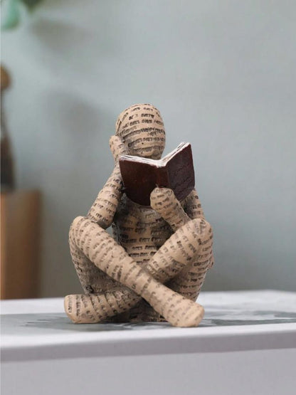 Reading Figurine Ornament Book Lover Shelf Decor Reader Gift