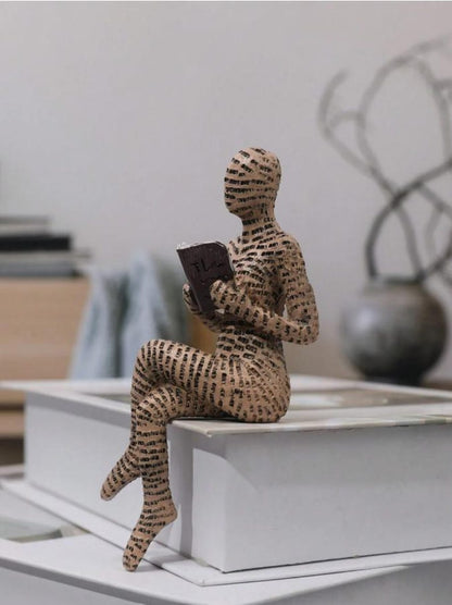 Reading Figurine Ornament Book Lover Shelf Decor Reader Gift