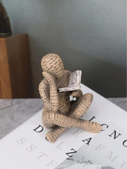 Reading Figurine Ornament Book Lover Shelf Decor Reader Gift