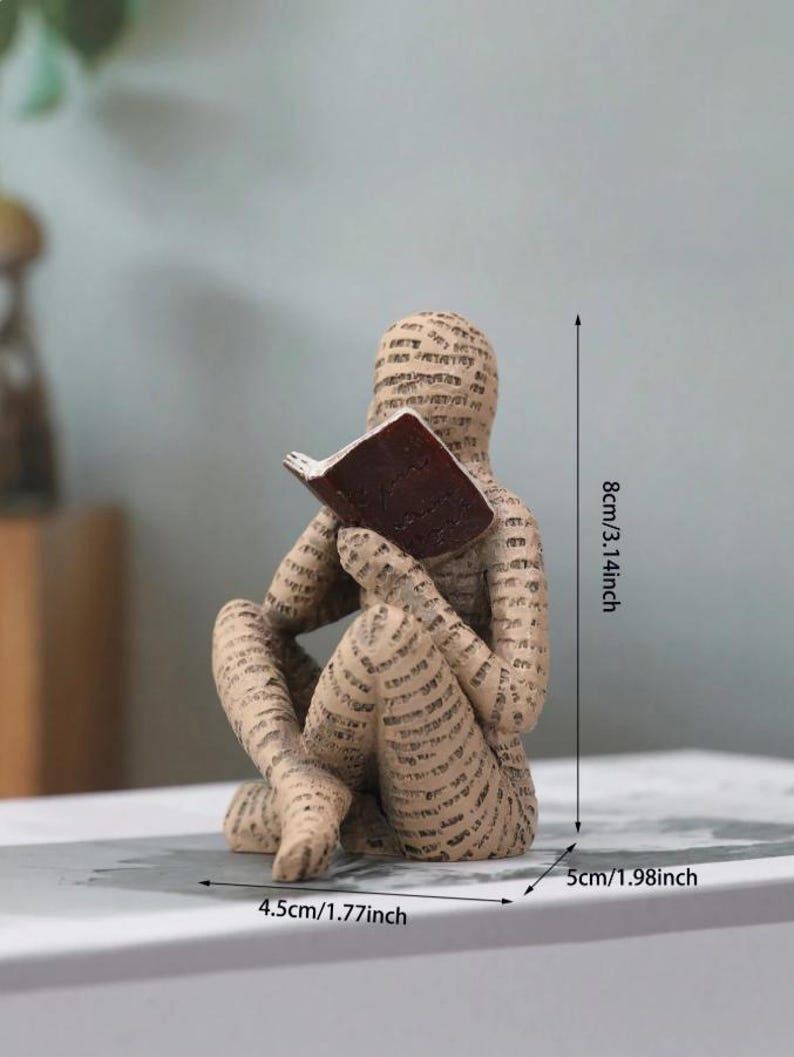 Reading Figurine Ornament Book Lover Shelf Decor Reader Gift