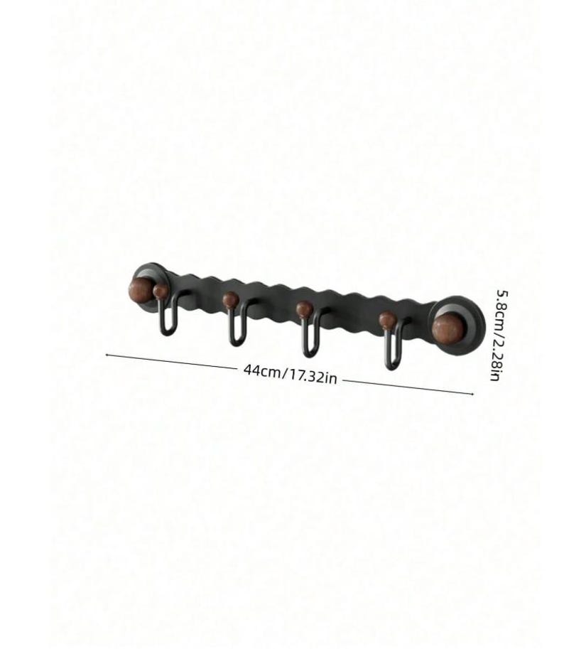 No-Drill Suction Cup Wall Hooks – Metal & Wood Hook Rack, 3 & 4 Hooks