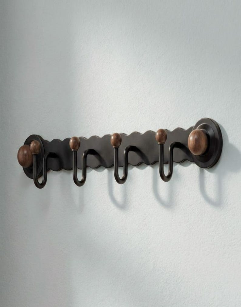 No-Drill Suction Cup Wall Hooks – Metal & Wood Hook Rack, 3 & 4 Hooks