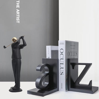 Wooden Alphabet Bookends A to Z Decorative Letter Book Holder