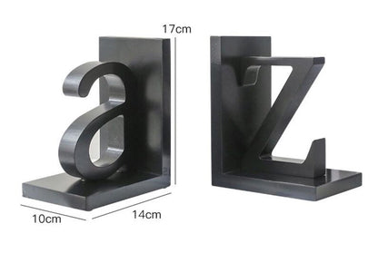 Wooden Alphabet Bookends A to Z Decorative Letter Book Holder
