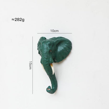 Animal Head Resin Wall Hooks – Safari Jungle Coat & Hat Hangers