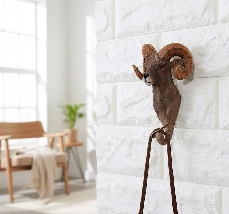Animal Head Resin Wall Hooks – Safari Jungle Coat & Hat Hangers