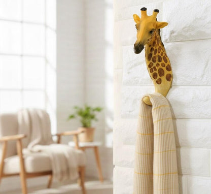 Animal Head Resin Wall Hooks – Safari Jungle Coat & Hat Hangers