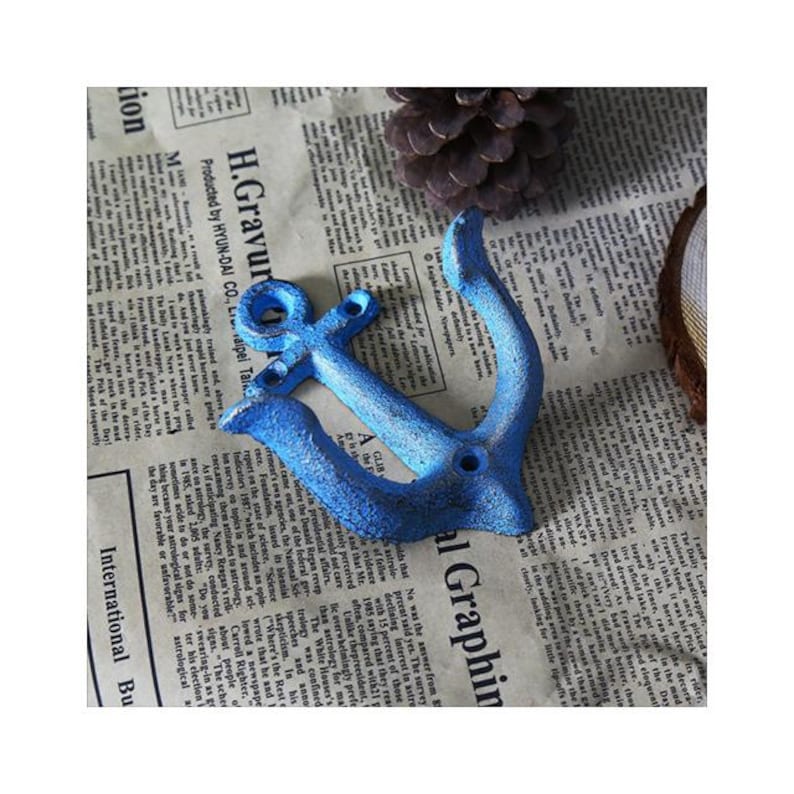 Rustic Cast Iron Anchor Wall Hook – Nautical Coat & Towel Hook