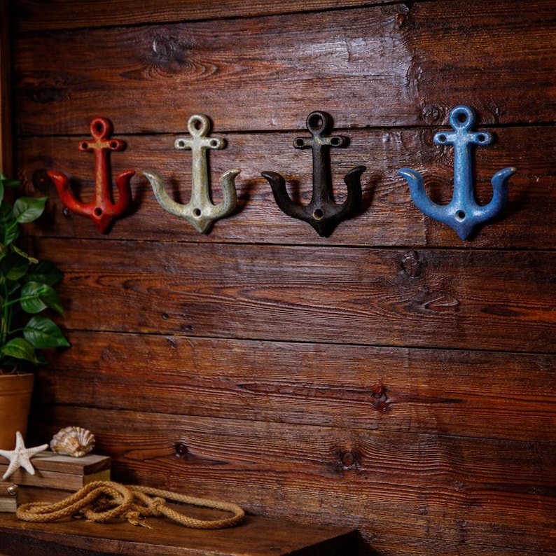 Rustic Cast Iron Anchor Wall Hook – Nautical Coat & Towel Hook