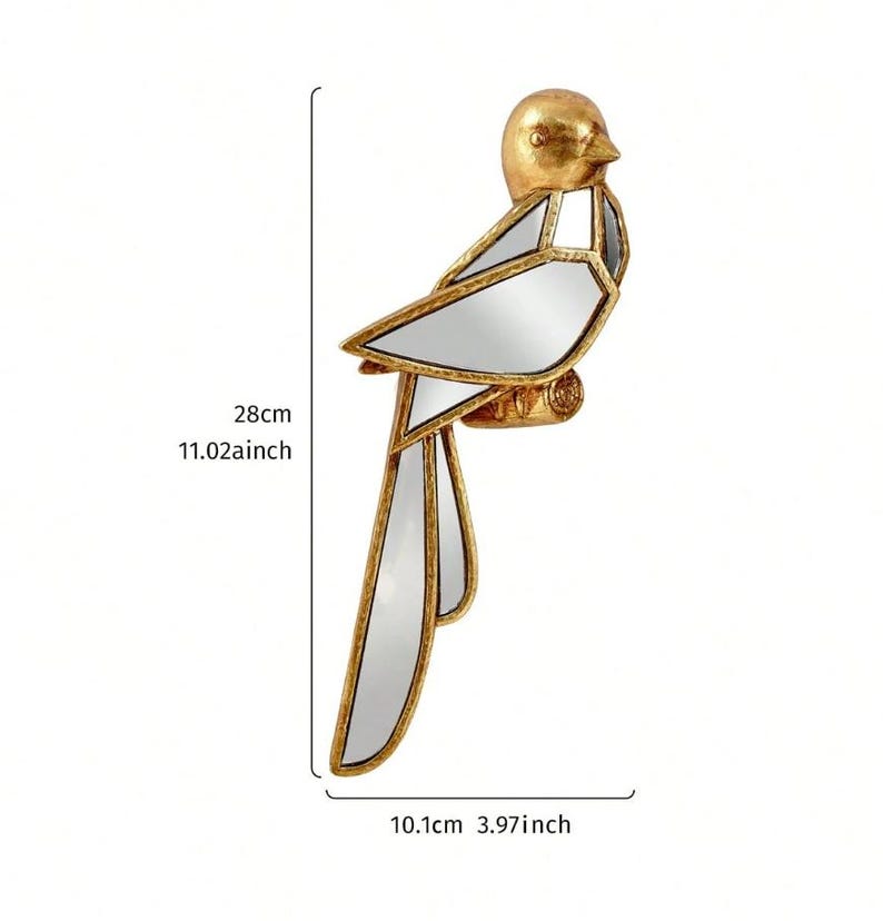 Gold Animal Wall Mirror Turtle, Bird & Hummingbird Decorative Accent