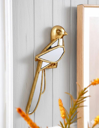 Gold Animal Wall Mirror Turtle, Bird & Hummingbird Decorative Accent