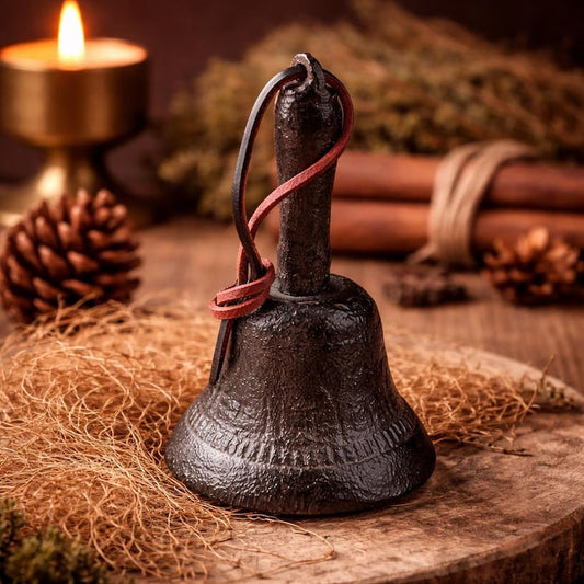 Rustic Cast Iron Hand Bell 12.5cm Vintage Farmhouse Table Bell