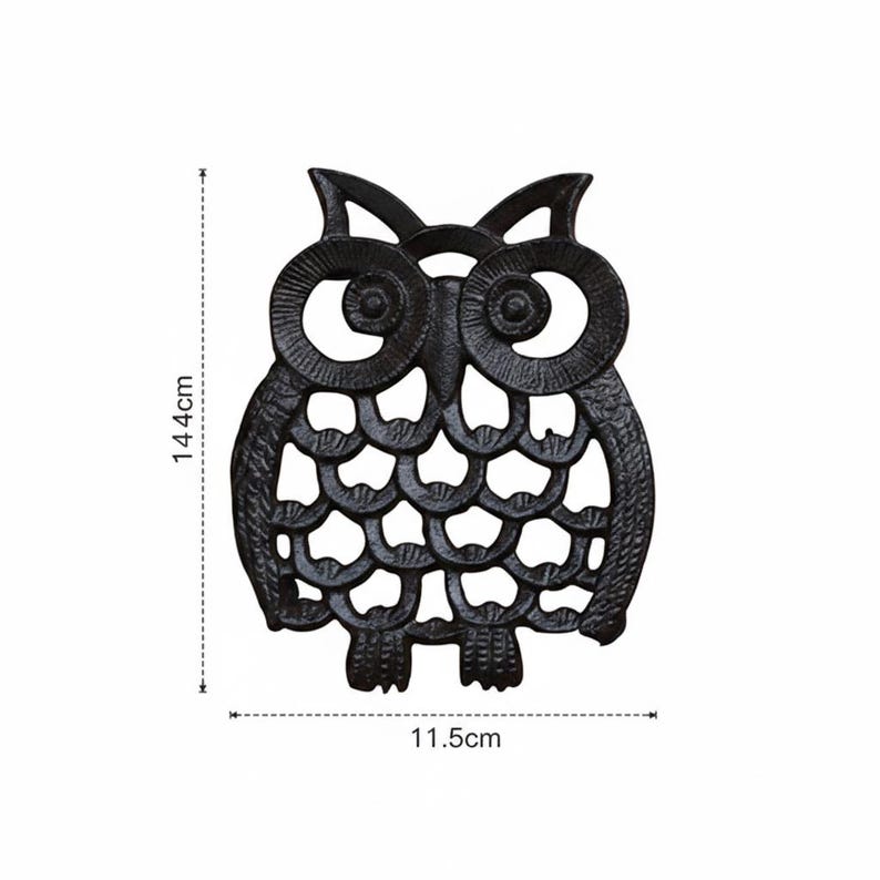 Cast Iron Owl Trivet Rustic Farmhouse Hot Pot Stand