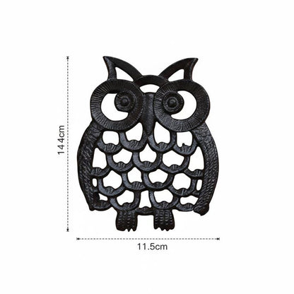 Cast Iron Owl Trivet Rustic Farmhouse Hot Pot Stand