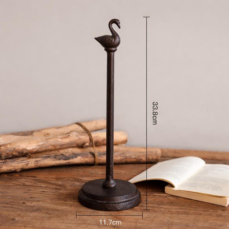 Cast Iron Duck Paper Towel Holder Rustic Farmhouse Kitchen Roll Stand