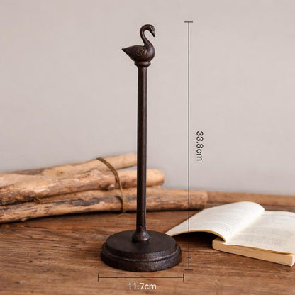 Cast Iron Duck Paper Towel Holder Rustic Farmhouse Kitchen Roll Stand