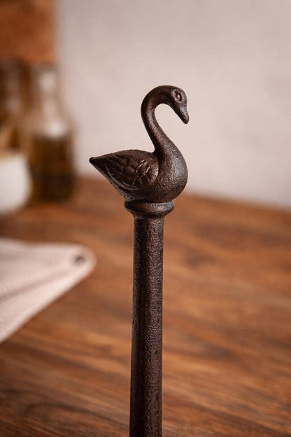 Cast Iron Duck Paper Towel Holder Rustic Farmhouse Kitchen Roll Stand