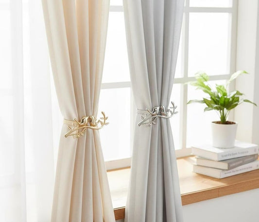 Metal Bird on Branch Curtain Tie Back Silver & Gold Window Holdback