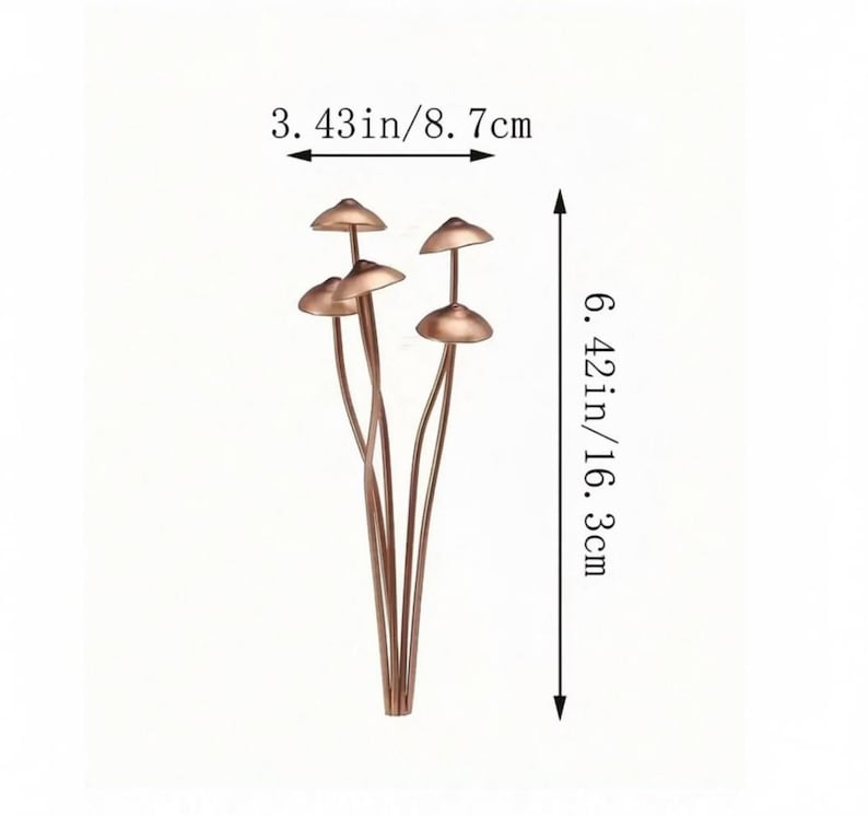 Metal Mushroom Plant Stake 5 Decorative Garden Mushrooms Indoor Outdoor