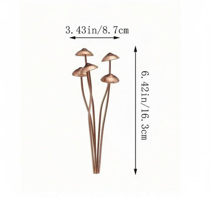 Metal Mushroom Plant Stake 5 Decorative Garden Mushrooms Indoor Outdoor