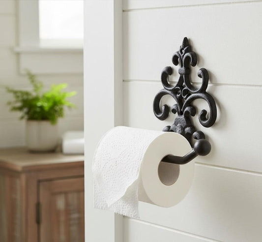 Cast Iron Large Towel Holder Rustic Wall Mounted Tissue Holder