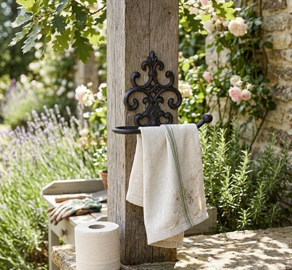 Cast Iron Large Towel Holder Rustic Wall Mounted Tissue Holder