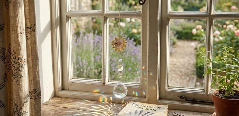 Bee Suncatcher Crystal Prism Honey Bee Window Hanging