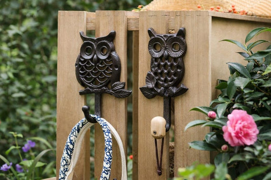 Cast Iron Owl Wall Hook – Rustic Vintage Farmhouse Coat & Key Holder