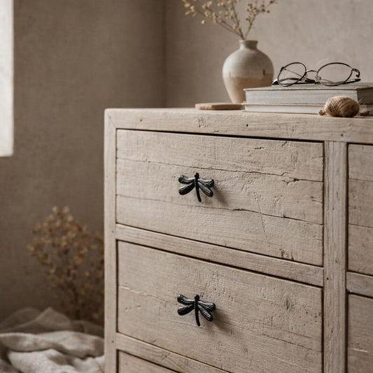 Cast Iron Dragonfly Drawer Knob Rustic Cabinet Handle Vintage Furniture Pull