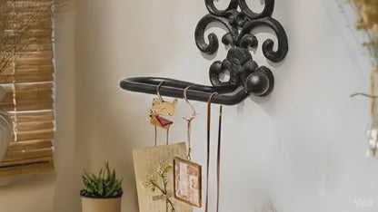 Cast Iron Large Towel Holder Rustic Wall Mounted Tissue Holder