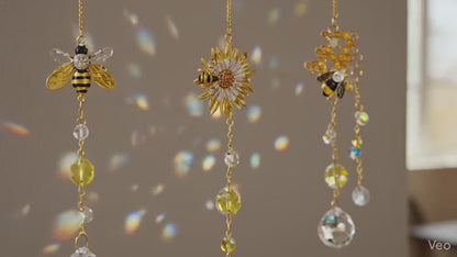 Bee Suncatcher Crystal Prism Honey Bee Window Hanging