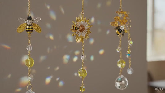 Bee Suncatcher Crystal Prism Honey Bee Window Hanging