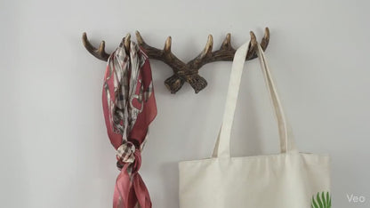 Resin Deer Antler Wall Hook Rustic Lodge Coat Rack